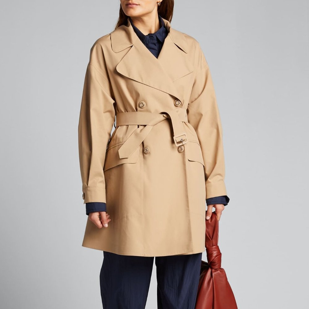 MONCLER 'Lie' Double-Breasted Trench Coat (Beige)